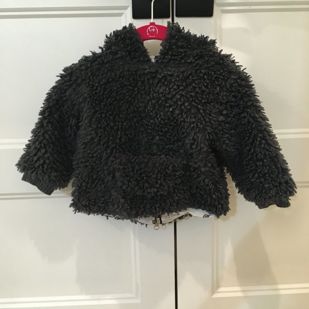 Buho Grey Sherpa Front Pocket Jacket - Size 12 Months